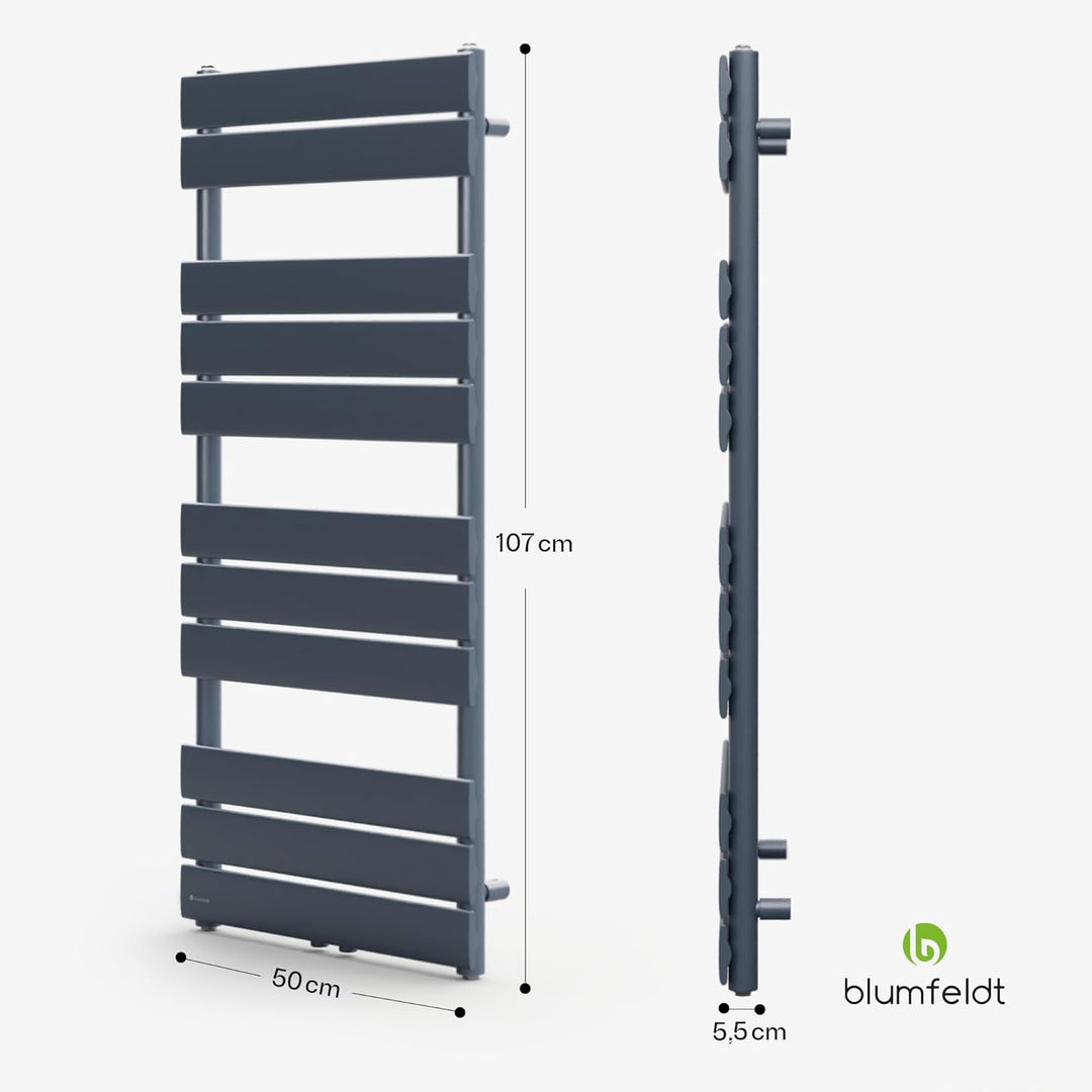 Blumfeldt Badheizkörper, Design Heizkörper Flach, Sparsamer Flachheizkörper Vertikal, 509 Watt Warmw