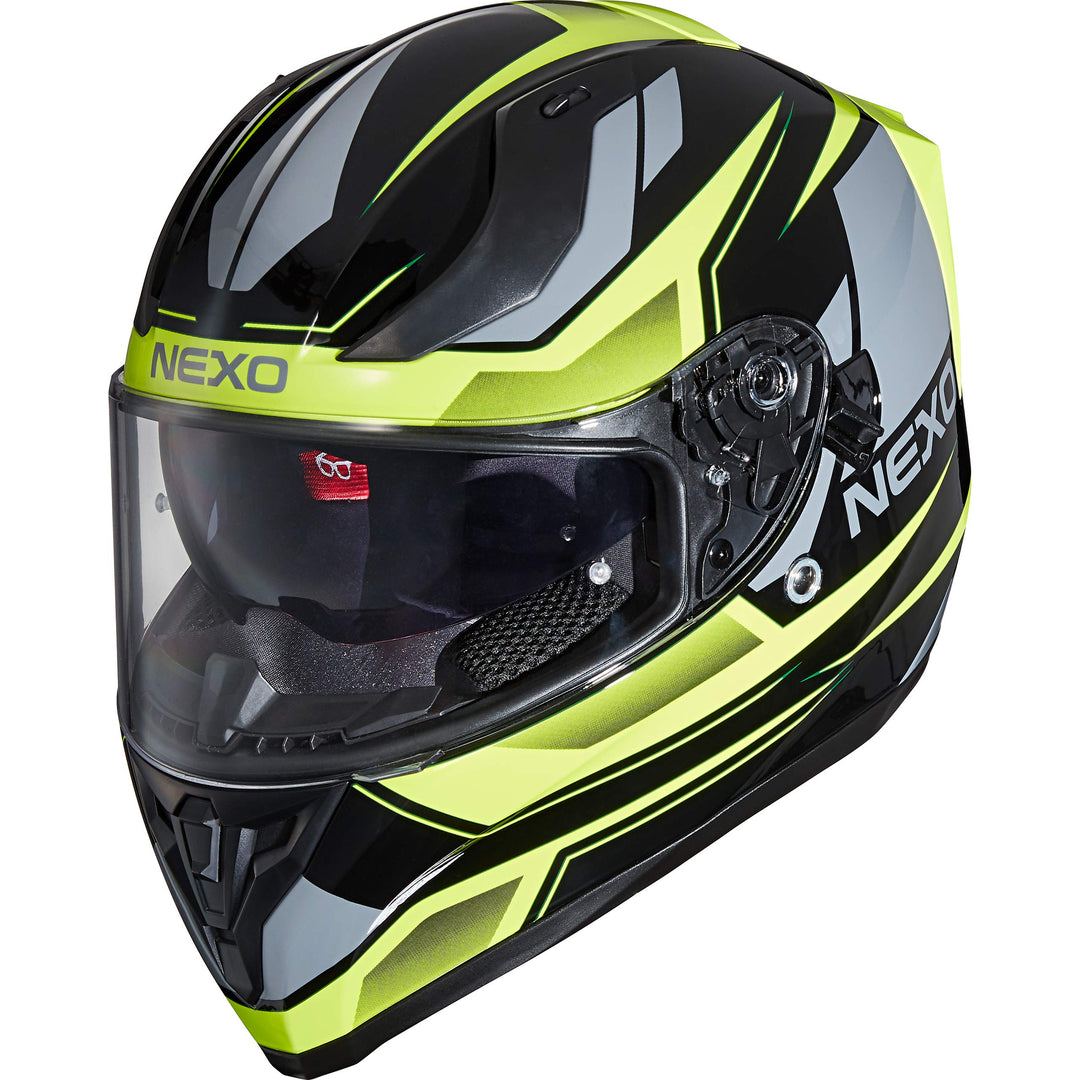 Nexo Integralhelm Sport II – Kratzfeste Visierung – Thermoplast – Belüftung Gelb XL, Gelb XL