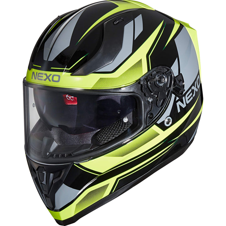 Nexo Integralhelm Sport II – Kratzfeste Visierung – Thermoplast – Belüftung Gelb XL, Gelb XL