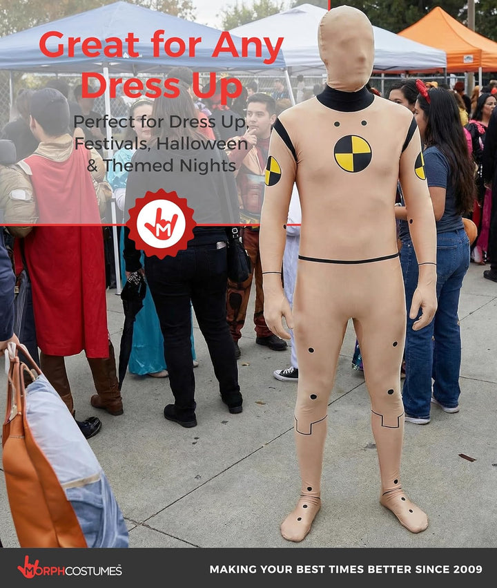 Morphsuits Offizielles Crash Test Dummy Kostüm, Kostüm Herren, Halloween, Halloween XL, XL