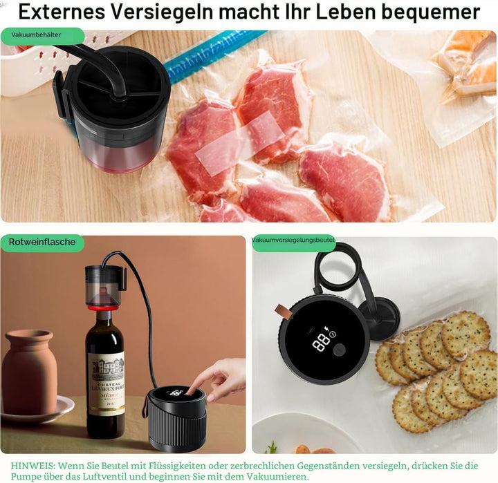 Elektrisches Einmachglas-Vakuumierer-Set, 4-in-1 Mason Vakuumierer für Einmachgläser mit breiter und