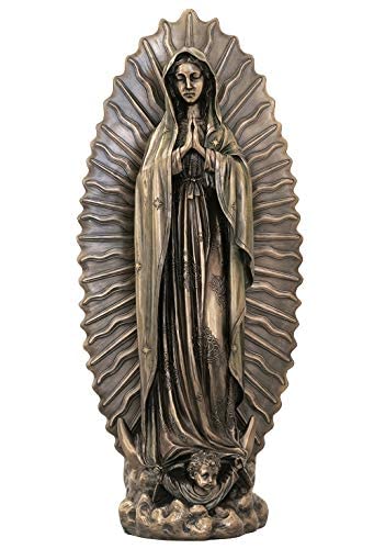 Palazzo Int Madonna Statue 70cm Keramikmasse mit Bronzeschicht Kirchenfigur Frau von Guadalupe Shabb