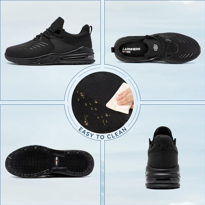 LARNMERN PLUS Sicherheitsschuhe Herren Damen S1 Arbeitsschuhe SRC rutschfest Küche Stahlkappenschuhe