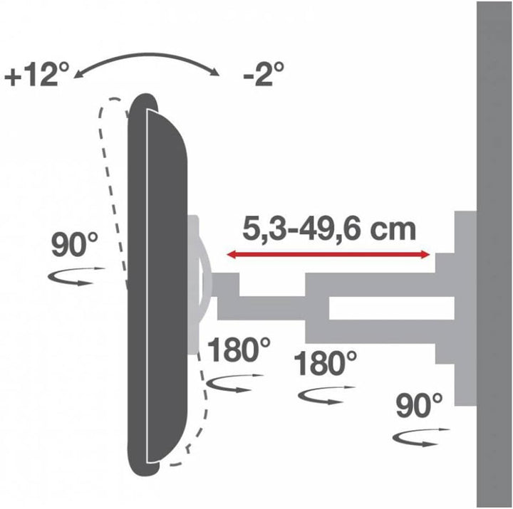 Slim Support Lcd/Led 40-80" Black 40"-80" fino a 496 mm Schwarz, 40"-80" fino a 496 mm Schwarz