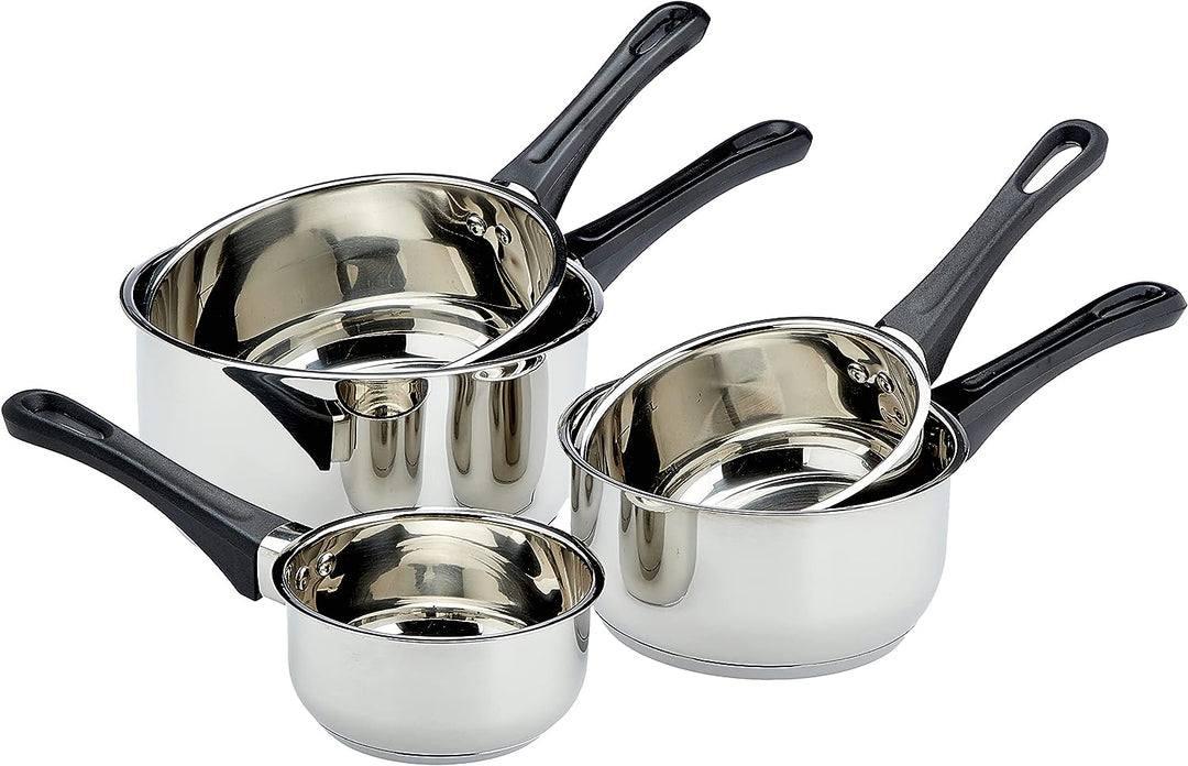 Kamberg – 0008076 – Set aus 5 Stieltöpfen 12/14/16/18/20 cm – Hochwertiger Edelstahl – Hitzeschutzgr