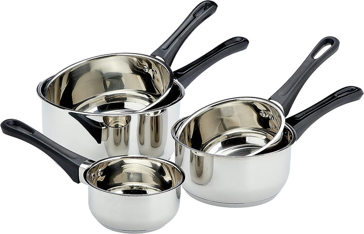 Kamberg – 0008076 – Set aus 5 Stieltöpfen 12/14/16/18/20 cm – Hochwertiger Edelstahl – Hitzeschutzgr