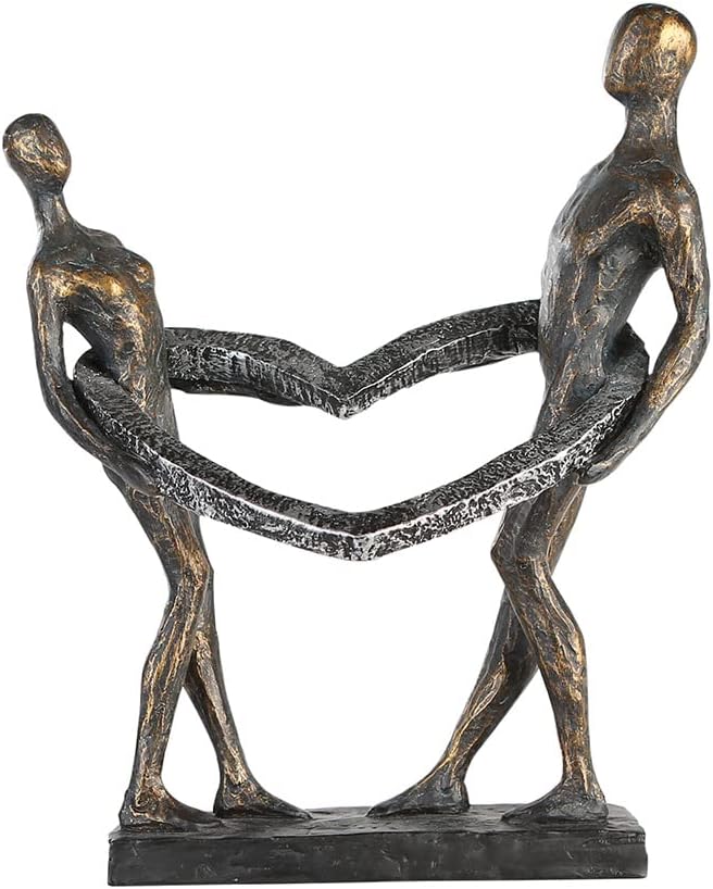 Casablanca - Deko Skulptur Figur Connected - aus Poly bronzefarbenes Paar H 31 cm Höhe 31 cm Bronzef