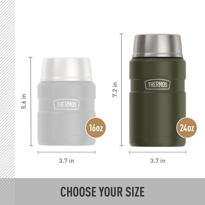 Thermos Vakuumisolierte Lebensmitteldose, Edelstahl, 680 ml, Armeegrün Grün (Army Green), Grün (Army