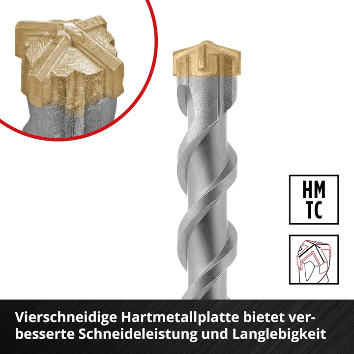 kwb SDS Plus Bohrer, SDS Plus Hammerbohrer (Ø 24 mm x 460/400 mm, mit extrem schneller Hartmetall 4X