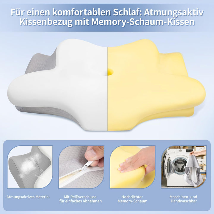 Schmetterlingskissen,Zwei Höhen,Weiss, Weiss