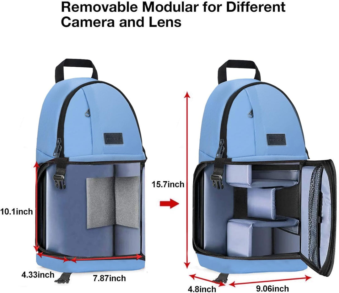 MOSISO Kameratasche Brust, DSLR/SLR/Spiegellose Kamera Rucksack Tasche Stossfester Fotografie Rucksa