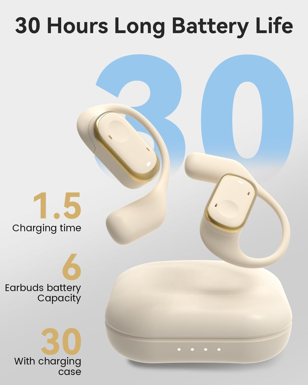 SANOTO Open Ear Kopfhörer Bluetooth 5.3, Touch Controlled Air Conduction Ohrhörer Kopfhörer Kabellos