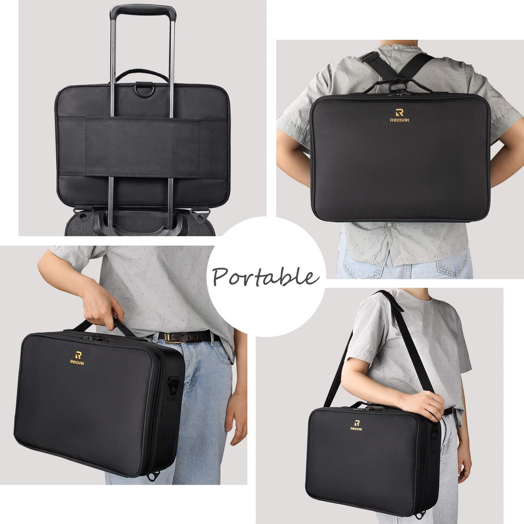 Relavel Kosmetiktasche Grosse Make up Tasche Reise Makeup Tasche Professionelle Makeup Organizer Tas