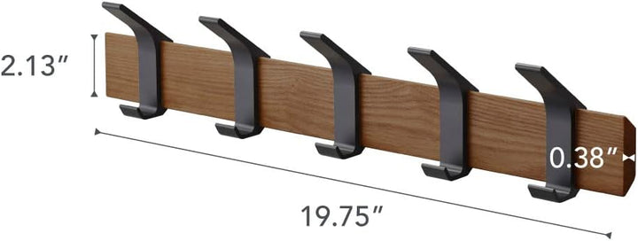 Wall coat rack - Rin - brown Schwarz, Schwarz