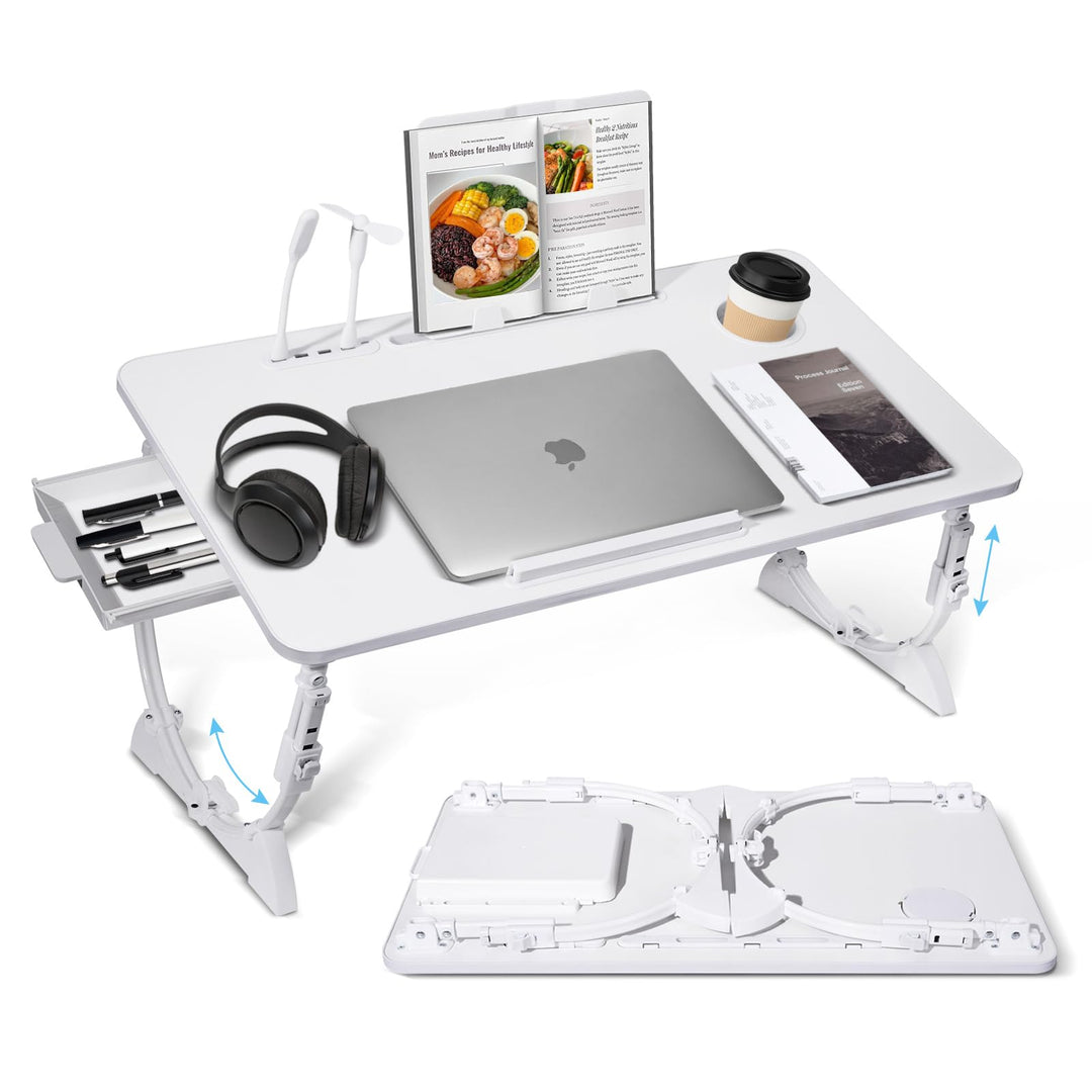 Sinbide Laptop Tisch, Klappbarer Laptoptisch, 72 * 40cm gross Desktop, Höhen Winkel verstellbar, Not