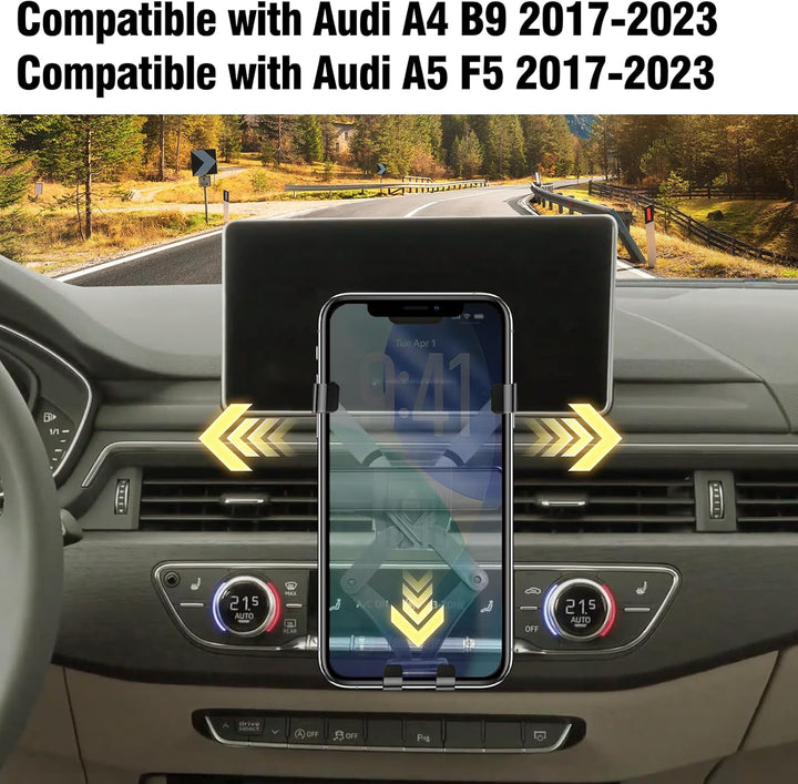 TTCR-II Kompatibel mit Audi A4 B9 / A5 F5 2017-2023 Handyhalterung, A4 B9 Smartphone Halter 360° Dre