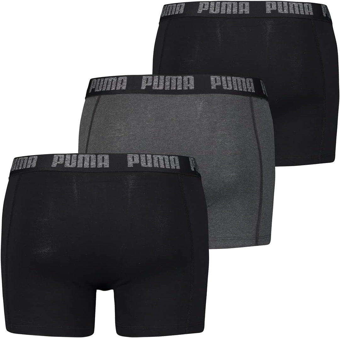 PUMA Herren Boxershorts (3er Pack) S 223 - Black/Anthracite, S 223 - Black/Anthracite