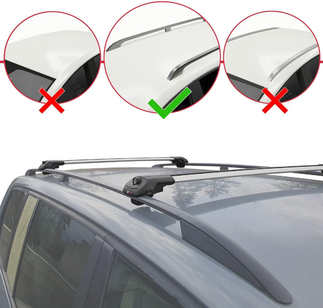 apline Kompatibel mit Ford Kuga 2013-2018 Relingträger ACE-1 Dachträger Gepackträger GRAU