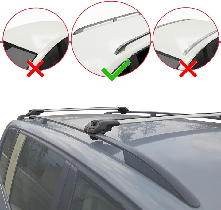 apline Kompatibel mit Ford Kuga 2013-2018 Relingträger ACE-1 Dachträger Gepackträger GRAU