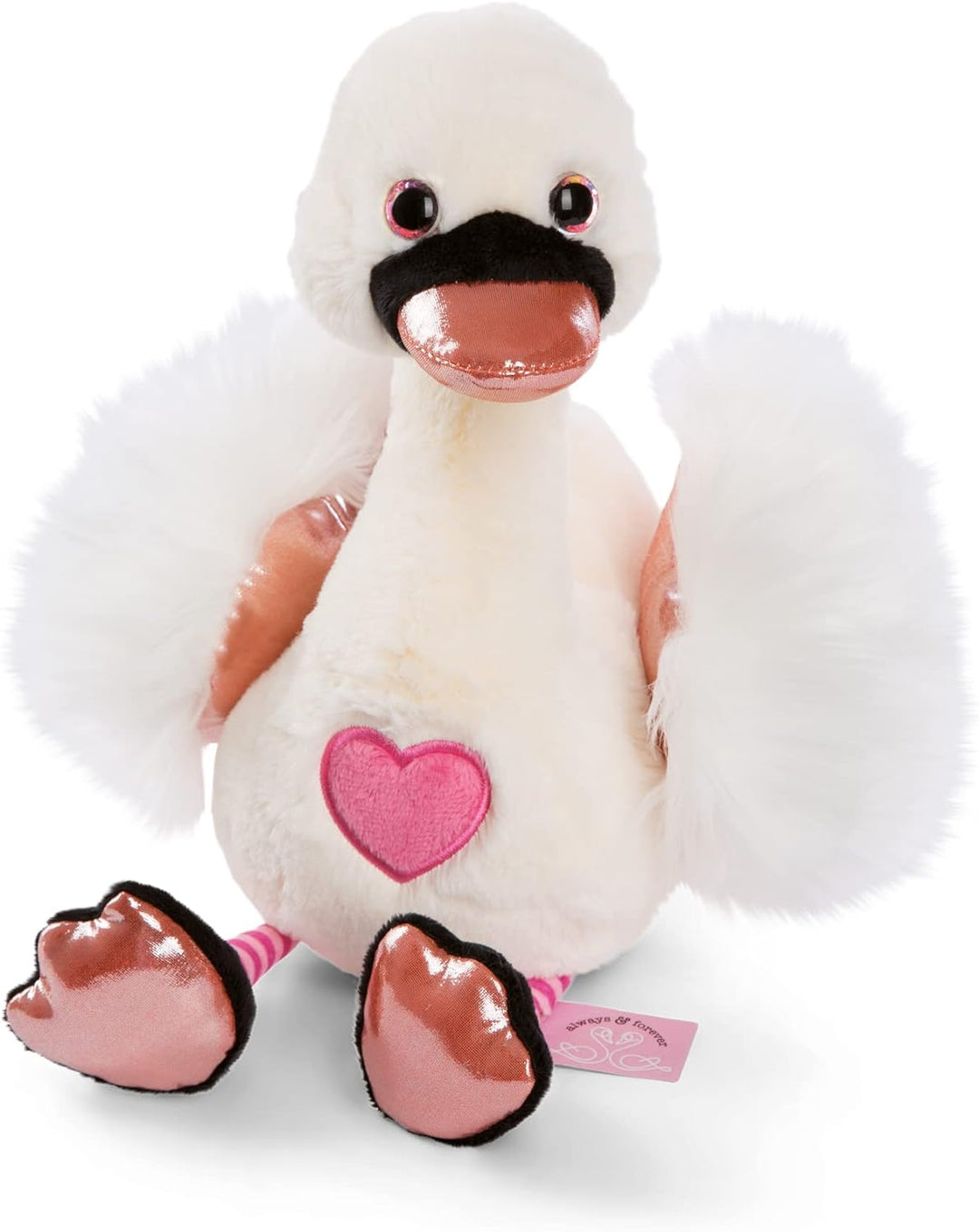 NICI Kuscheltier Love Schwan 35 cm weiss I Plüschtier für Mädchen, Jungen & Babys I Flauschiges Stof
