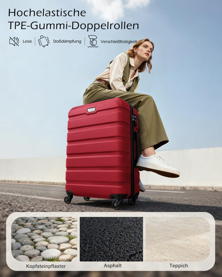 COOLIFE Koffer Gross 77cm XL, PC+ABS, Rollkoffer mit 360° Spinner Räder | TSA Zahlenschloss, Leicht
