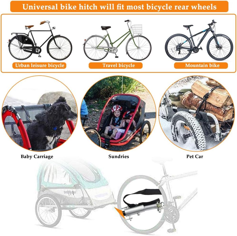 Fahrrad Anhängerkupplung Universal Adapter mit Sicherungsstift für Fahrradanhänger und Kinderanhänge