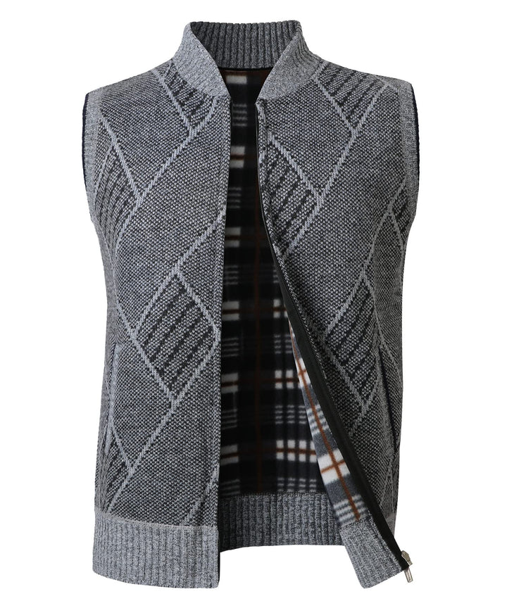 Btmpmcs Herren Pullunder Strickweste Fleece-Fütterung Ärmellose Dicke Cardigan Gestrickt Strickjacke
