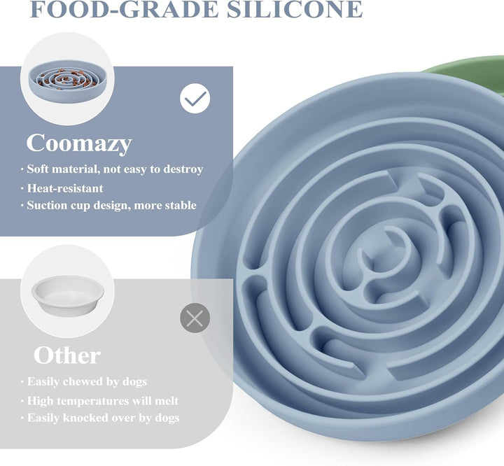 Coomazy Antischlingnapf Hunde Ø 20 cm Silikon Hundenapf mit Saugnapf Langsam Fressen Futternapf für