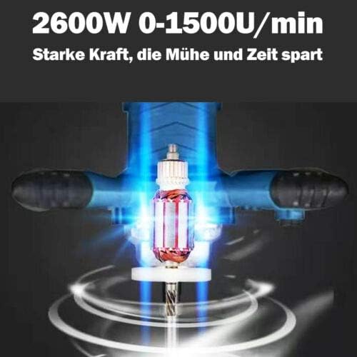 Rührwerk Handrührwerk, Farb-Mörtelrührer Betonrührer für Farbe, Putz &amp; Estrich (2600W, Rührquirl Ø 1