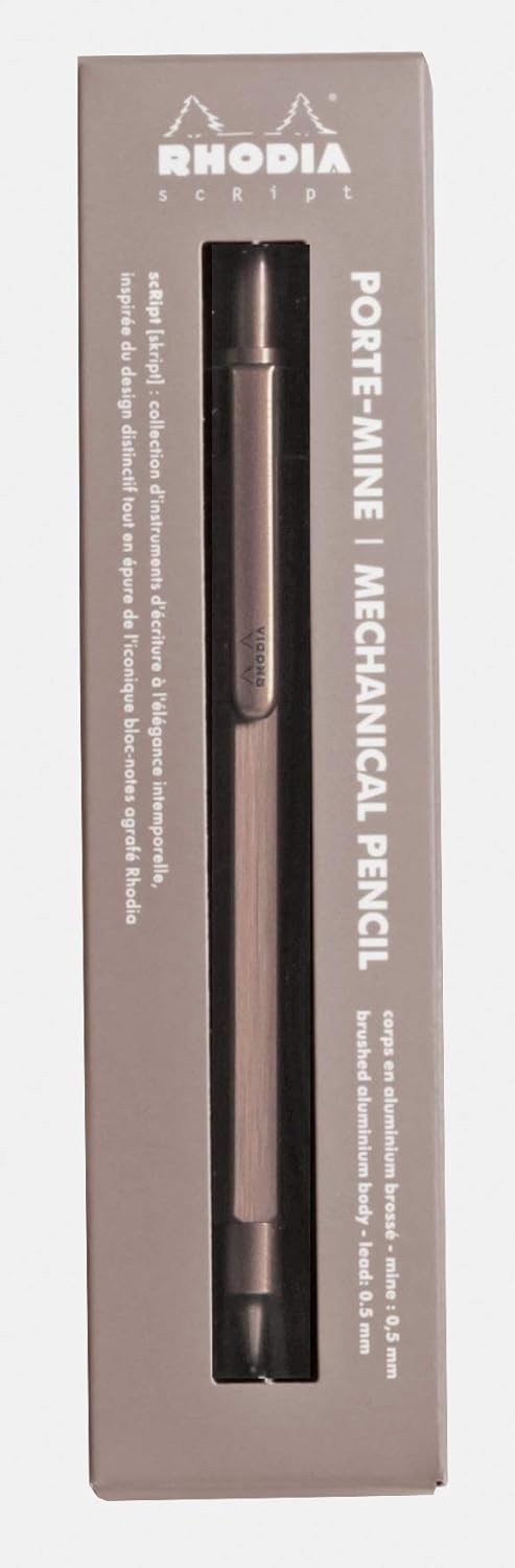 Rhodia 9395C Drehbleistift scRipt (0,5 mm, elegant und robust) 1 Stück rosenholz Holzrosa, Holzrosa