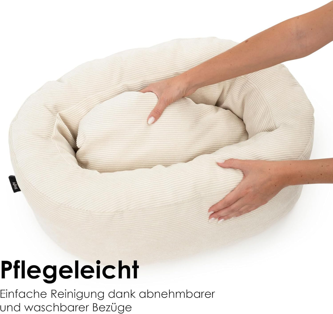 LucyBalu DINGHY Waschbares Katzenbett für kleine &amp; grosse Katzen | Schlafplatz | Katzenkissen | Flau
