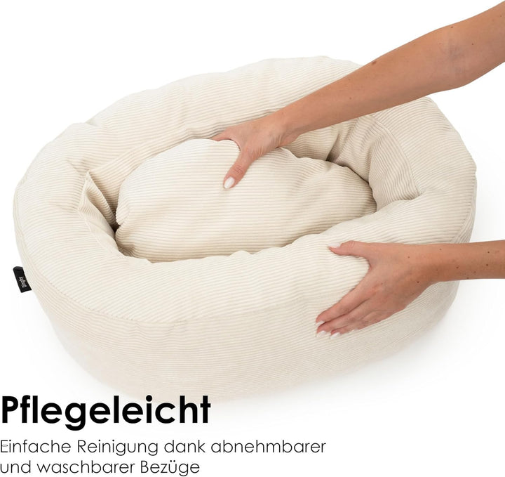 LucyBalu DINGHY Waschbares Katzenbett für kleine &amp; grosse Katzen | Schlafplatz | Katzenkissen | Flau
