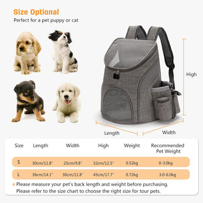 PETCUTE Hunderucksack Katzenrucksack,Rucksack für kleine Hunde Haustiertragetasche Taschen mit Abneh