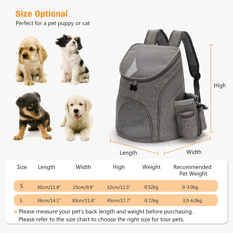 PETCUTE Hunderucksack Katzenrucksack Rucksack für kleine Hunde Haustiertragetasche Taschen mit Abneh