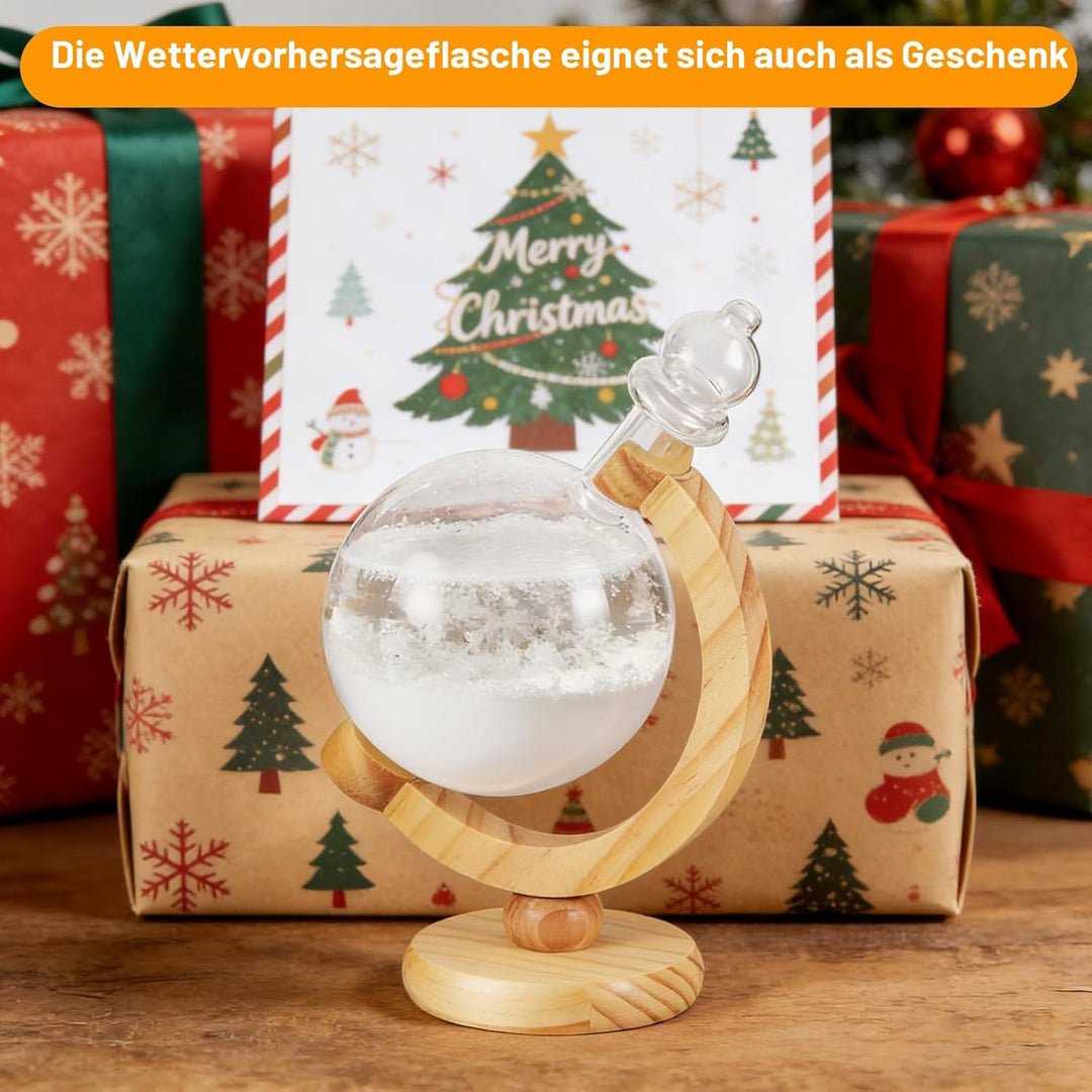 Viitech Sturmglas Wettervorhersage, Globusförmige Wetterstation, Dekorative Kristallkugel Wettervorh