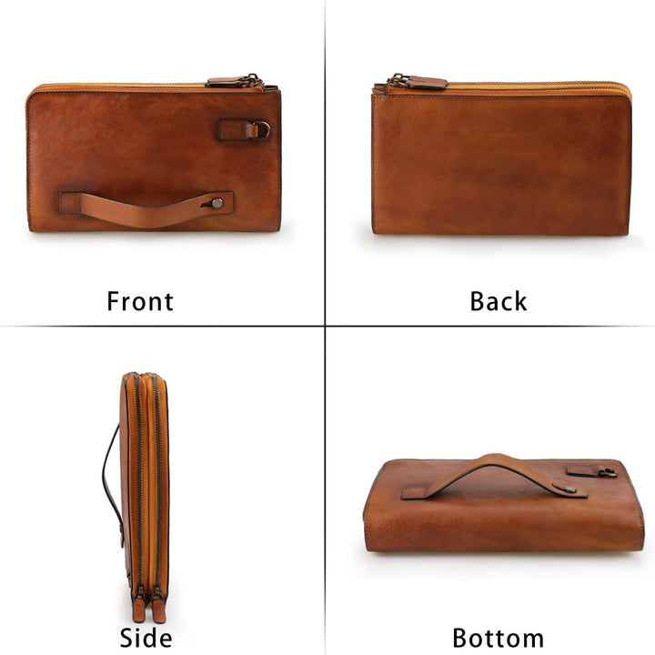 Herren Geldbörse Leder Wristlet Unterarmtasche Vintage Wristlet Business Handtasche Coin Money Pouch