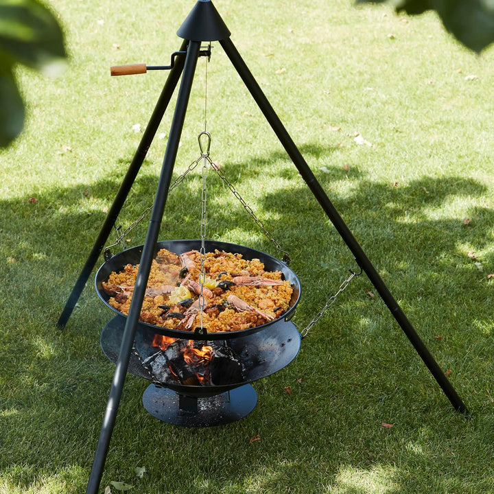 barbecook Junko Grillpfanne zum Befestigen am Schwenkgrill, schwarz, rund, 60 cm