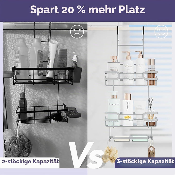 SWTYMIKI Duschregal zum Hängen Dschablage Hängend - Duschablage Hängend Für Dusche Glastür Duschkorb