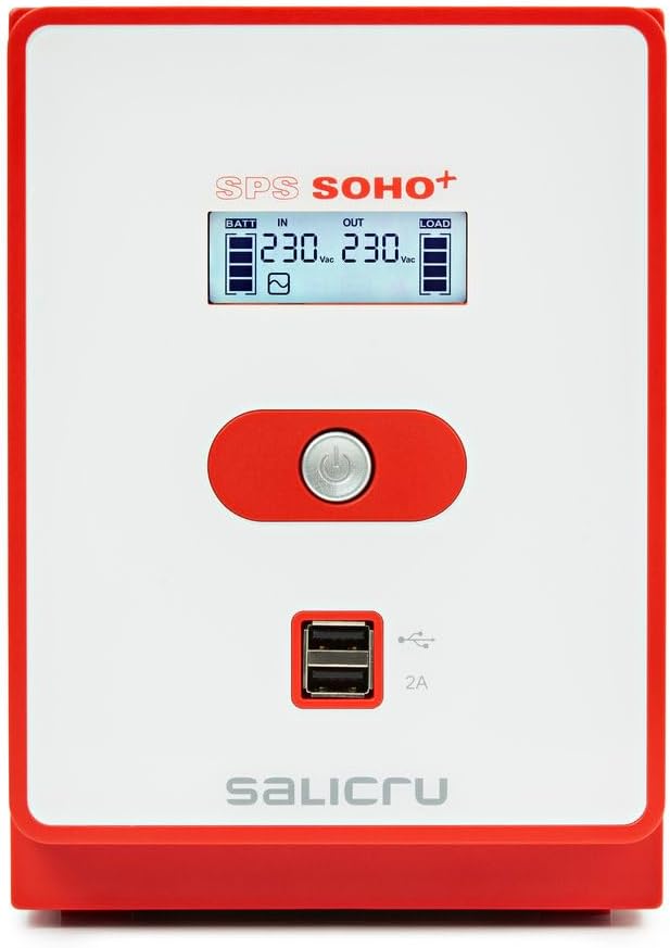 USV SALICRU SPS 1200 SOHO+ (Line-Interactive-USV 500 VA - 2200 VA mit USB-Doppelladegerät) 1200 VA,
