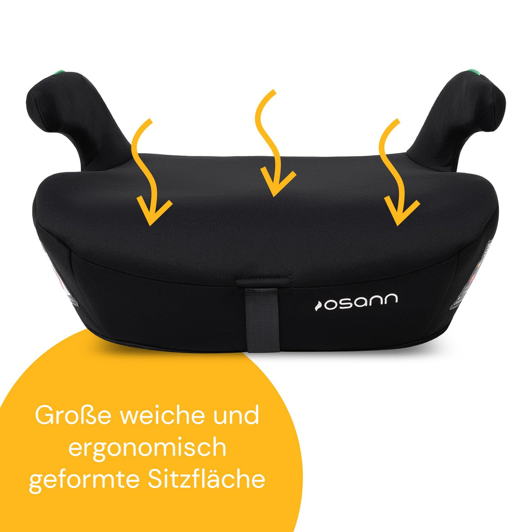 Osann Boost, Ergonomische Sitzerhöhung mit Isofix, für Kinder ab 135 bis 150 cm - Black