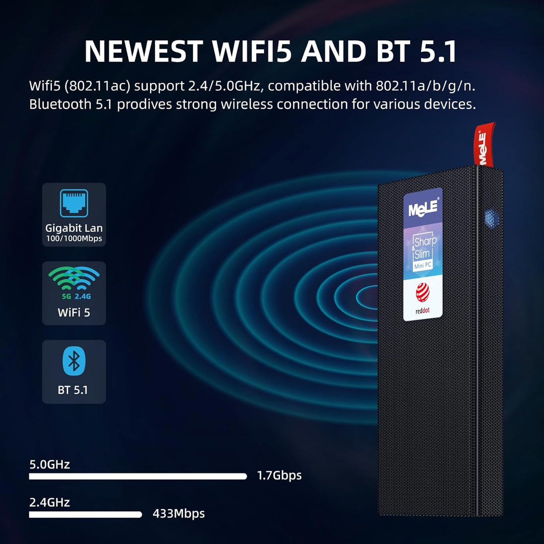 MeLE PCG02 Pro Mini PC Stick Celeron N5105(bis zu 2.9GHz) 8GB 128GB Micro Computer Lüfterloser Klein