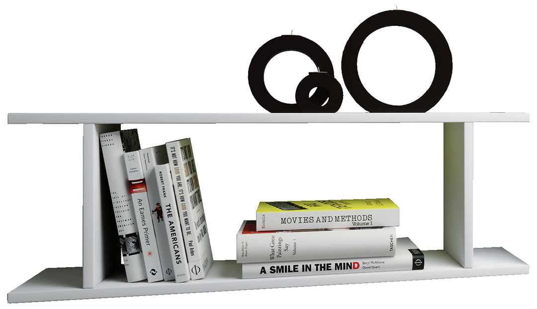 VCM Sirola Bücherregal, Holz, Weiss, 28 x 80 x 19,7 cm Weiss 28 x 80 x 19,7 cm, Weiss 28x80x20