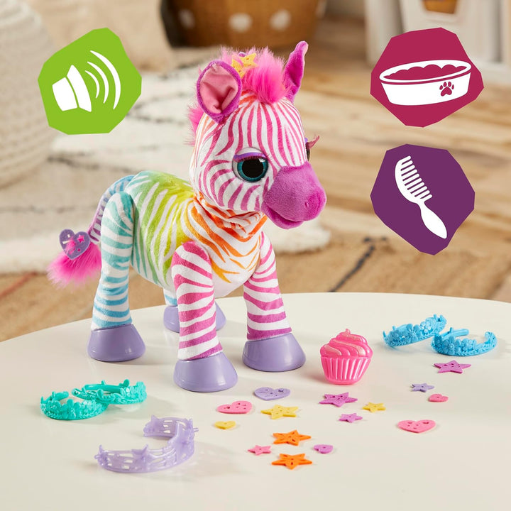 Hasbro furReal Zenya, Mein Regenbogen-Zebra, interaktives Tierchen Spielzeug für Mädchen und Jungen