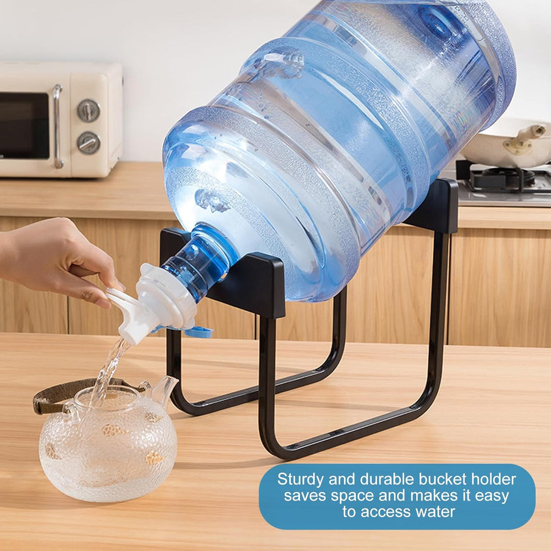 1 Stück Wasserflaschenregal, 3-5 Gallonen Wasserkrug Ständer und 1 Dispenser Ventile, Rutschfestes T