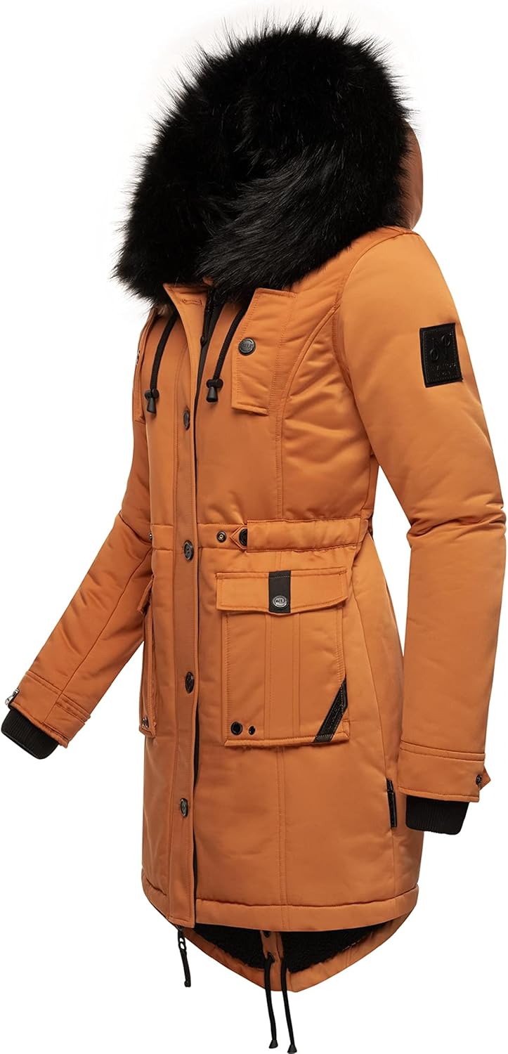 Navahoo Damen Warmer Winterparka mit Kapuze Luluna Prc XS-XXL XS Rusty Cinnamon, XS Rusty Cinnamon