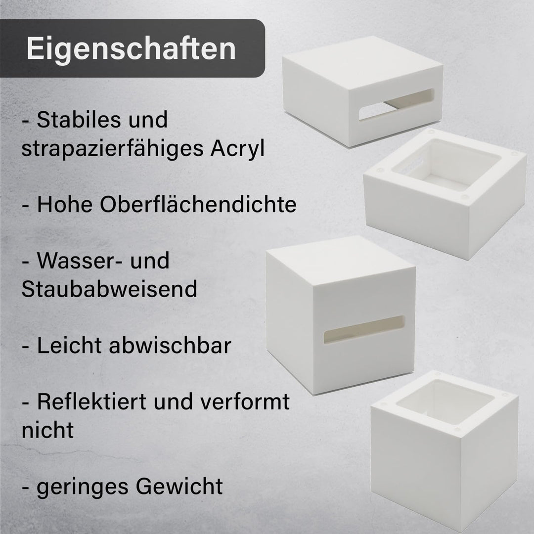 younikat Podeste 3 Stück Acryl weiss I Höhe 5 cm (2X) 10 cm (1x) I Oster Frühlings Dekoration Erhöhu