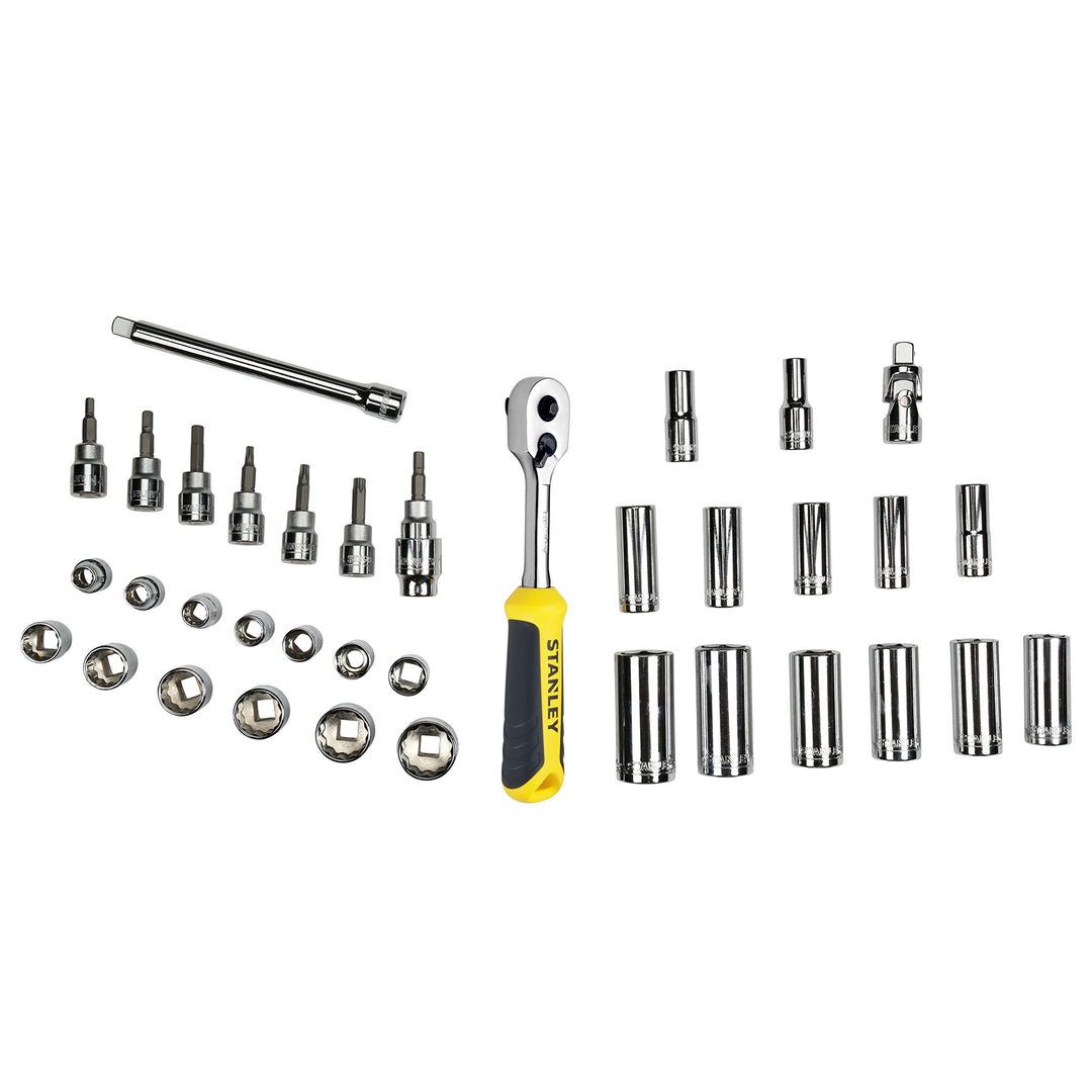Stanley Transmodul System (Modul 3/8 Zoll, 6-Kant Steckschlüssel und Zubehör-Set, mit Maxi-Drive Pro