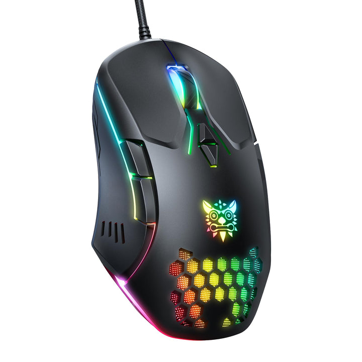 ONIKUMA GAMING Kabelgebundene Gaming-Maus mit 7 Farben LED-Hintergrundbeleuchtung, Computer-Maus für