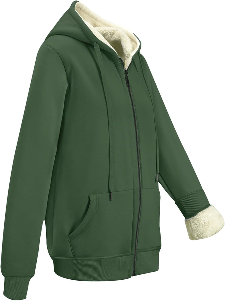 MOVE BEYOND Sweatjacke Damen Kapuzenjacke Hoodie Fleece mit Zipper Fleecepullover Fleecejacke mit Ka