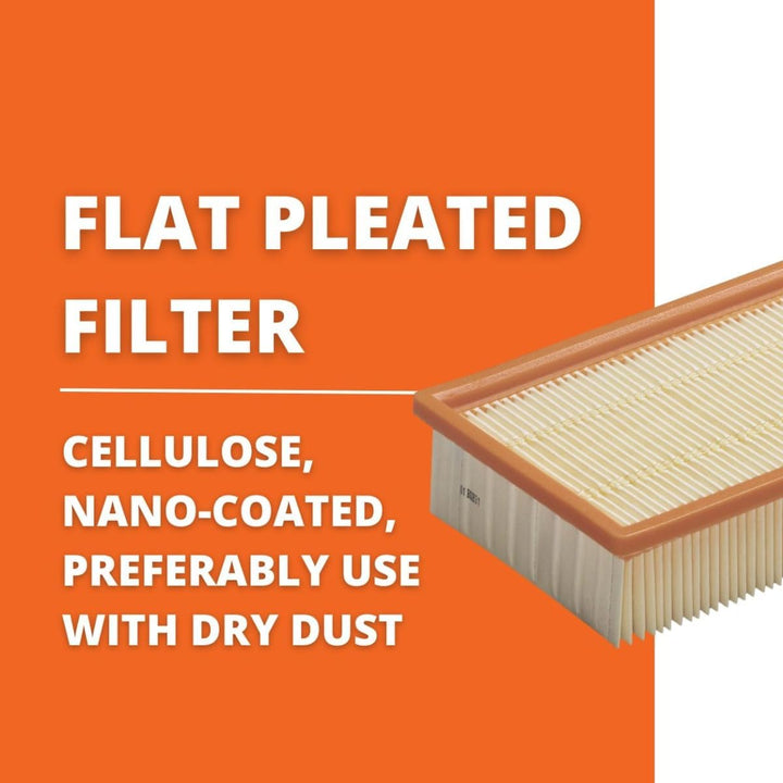 FEIN Flachfaltenfilter (Zubehšr fŸr Nass- / Trockensauger, Staubklasse M, Zellulose, Filter) 3134501